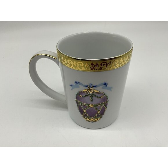 Gold Buffet Royal Gallery Purple Faberge Egg Dessert Plate and Coffee Cup Vintag - Picture 14 of 16
